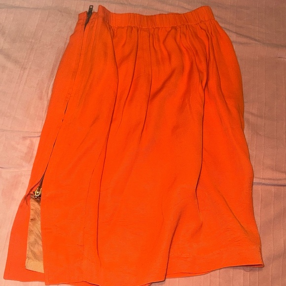 Vintage Criscione New York Orange Skirt | XS | Gold Zipper Pull - Picture 4 of 5